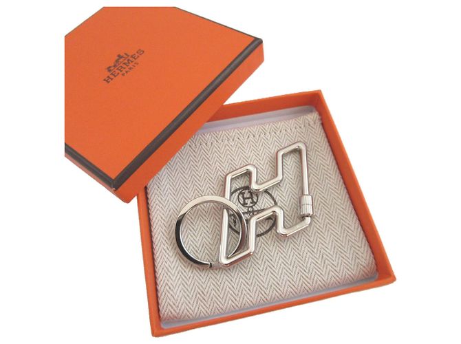 Hermès Portachiavi Hermes H-Two Speed Metal Silver Charm Argento - vista 2