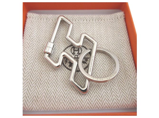 Hermès Portachiavi Hermes H-Two Speed Metal Silver Charm Argento - vista 3