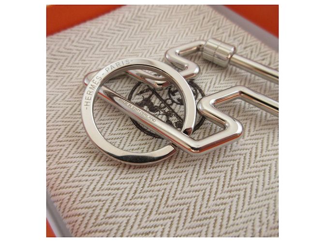 Hermès Portachiavi Hermes H-Two Speed Metal Silver Charm Argento - vista 4
