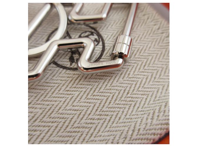 Hermès Portachiavi Hermes H-Two Speed Metal Silver Charm Argento - vista 5