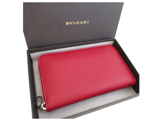 Bulgari Bvlgari Red Leather Long Wallet - view 2
