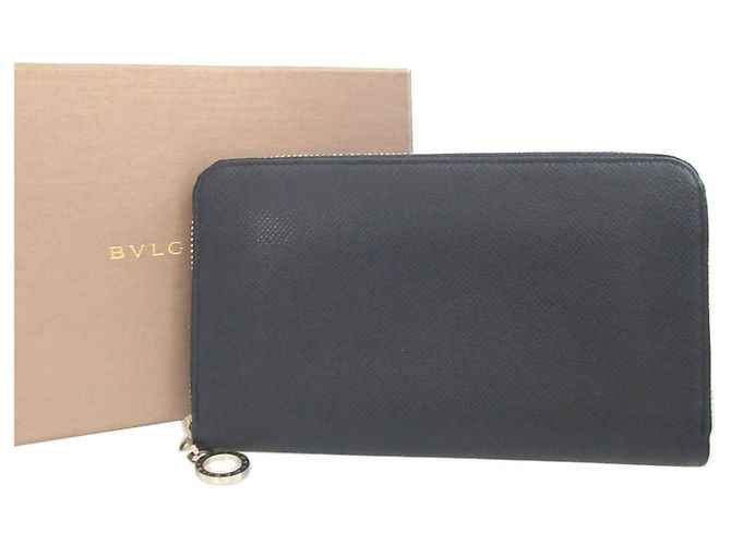 Bulgari Portafoglio lungo in pelle blu navy Bvlgari - vista 2