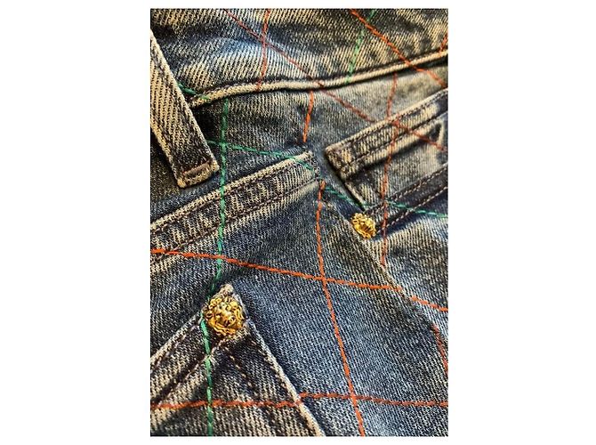 Camera Vaqueros Chanel de denim acolchado Azul - vista 4