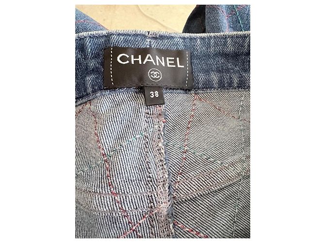 Camera Vaqueros Chanel de denim acolchado Azul - vista 5