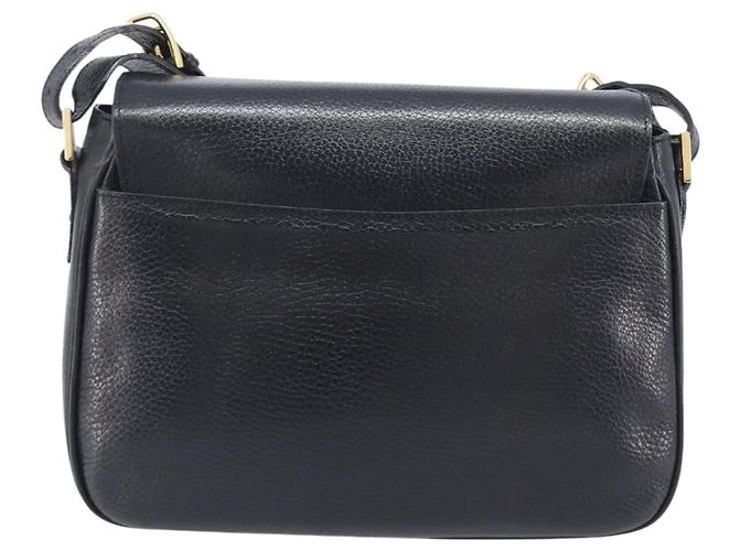 Céline Celine Vintage Circle Logo Leather Small Nero - vista 2