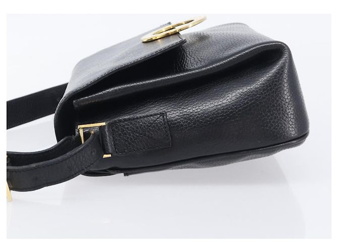 Céline Celine Vintage Circle Logo Leather Small Nero - vista 4