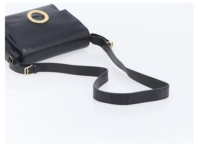 Céline Celine Vintage Circle Logo Leather Small Nero - vista 7