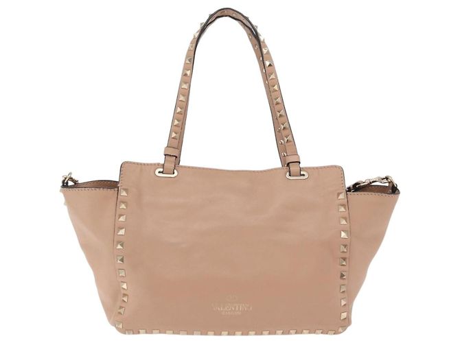 Valentino Garavani Rockstud Soft Leather Medium Beige - vista 2
