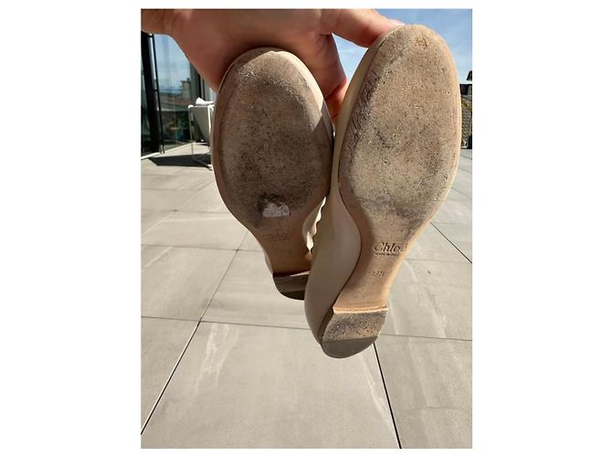 Chloé Bailarinas Chloe de cuero beige - vista 2