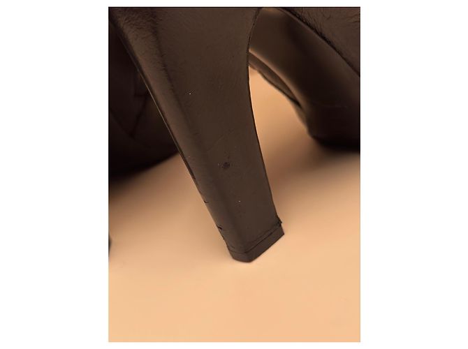 Botas altas de piel negra Prada Talla 40 Negro - vista 9