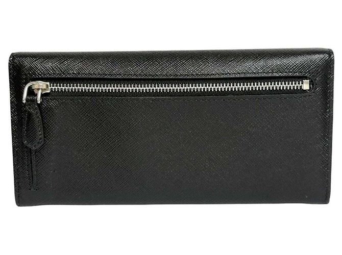 Portafoglio lungo Prada da donna in pelle Saffiano nera Nero - vista 2