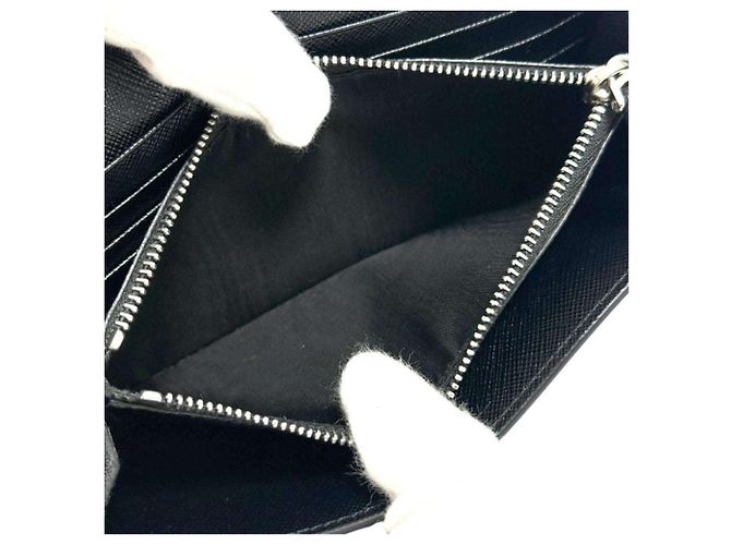 Portafoglio lungo Prada da donna in pelle Saffiano nera Nero - vista 5