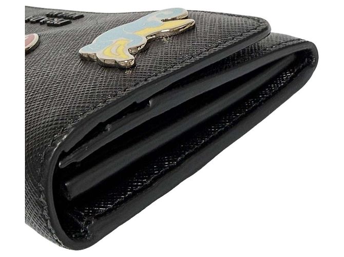 Portafoglio lungo Prada da donna in pelle Saffiano nera Nero - vista 7