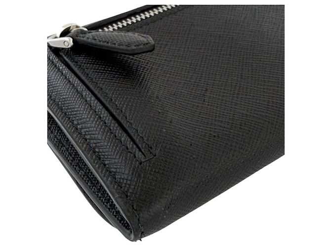 Portafoglio lungo Prada da donna in pelle Saffiano nera Nero - vista 8