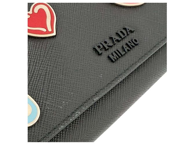 Portafoglio lungo Prada da donna in pelle Saffiano nera Nero - vista 9