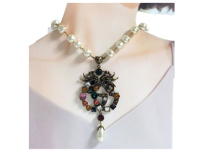 Collana con pendente Gucci da donna Testa di Gatto Double G - vista 9