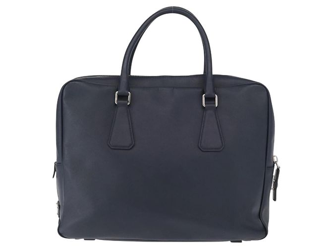 Prada Convertible Zip Around Saffiano Leather Medium Blu navy - vista 2