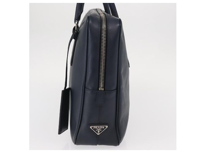 Prada Convertible Zip Around Saffiano Leather Medium Blu navy - vista 3