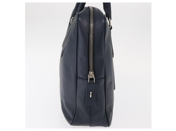 Prada Convertible Zip Around Saffiano Leather Medium Blu navy - vista 4