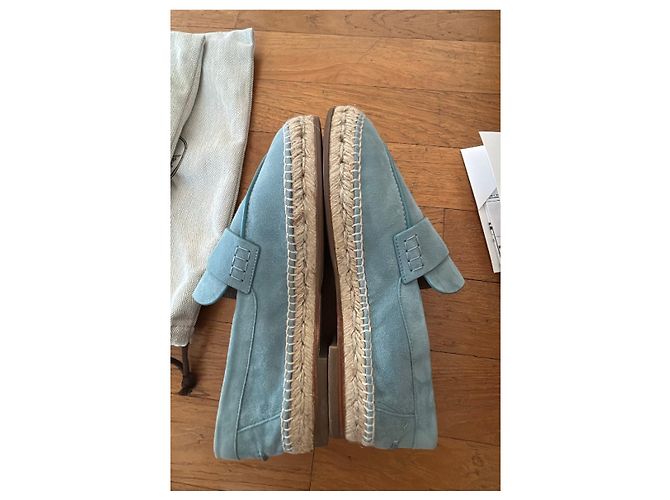 Hermès Espadrillas in camoscio azzurro Blu chiaro - vista 4