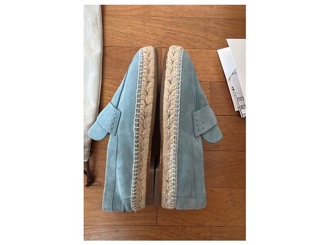Hermès Espadrillas in camoscio azzurro Blu chiaro - vista 5