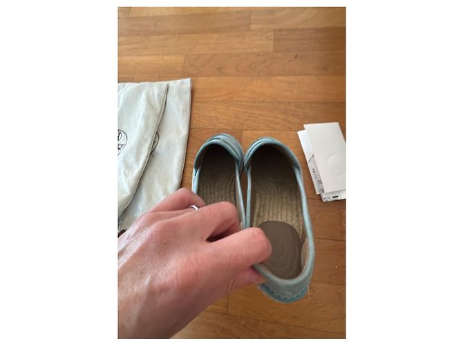 Hermès Espadrillas in camoscio azzurro Blu chiaro - vista 8