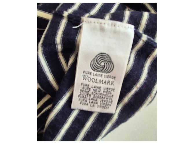 lacoste damen wollpullover v-ausschnitt gestreift marine weiß größe 44 devanlay woolmark Blau - Ansicht 6