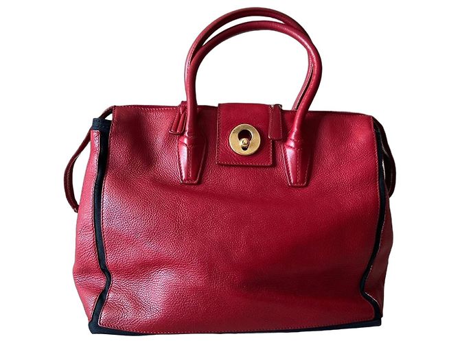 Borsa tote Muse in pelle rossa Yves Saint Laurent Rosso - vista 2