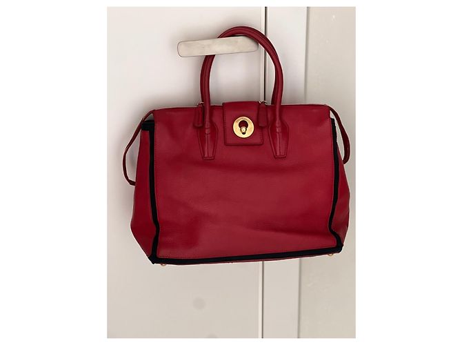Borsa tote Muse in pelle rossa Yves Saint Laurent Rosso - vista 3