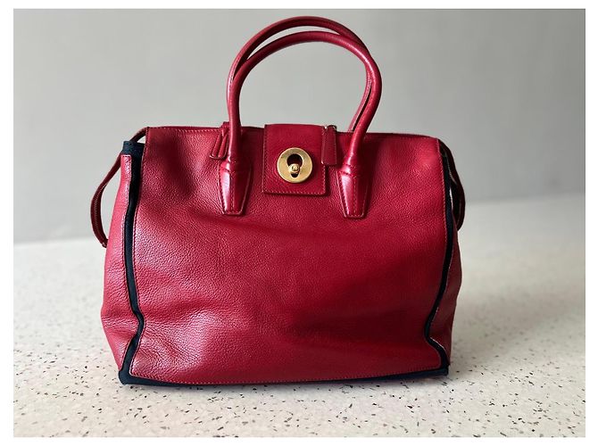 Borsa tote Muse in pelle rossa Yves Saint Laurent Rosso - vista 4