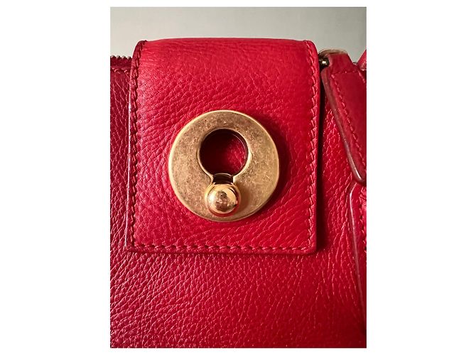 Borsa tote Muse in pelle rossa Yves Saint Laurent Rosso - vista 8