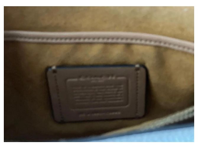 Borsa a tracolla Coach Tabby in pelle martellata bianca Bianco - vista 5