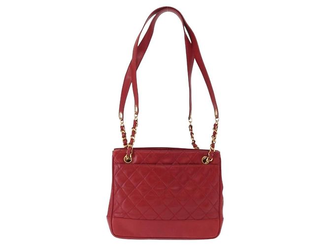 Chanel Vintage Slit Pocket Quilted Lambskin Medium Rosso - vista 2