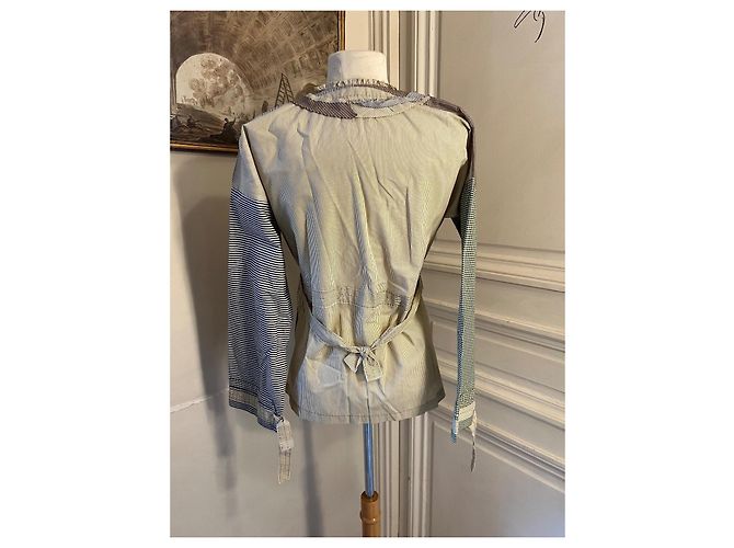 Jamin Puech Cotton patchwork blouse Brown White Blue Green - view 3