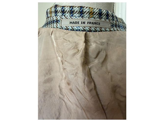 Autre Marque Blazer xadrez em lã Harris Tweed Ted Lapidus Marrom Azul Cinza Amarelo - vista 7