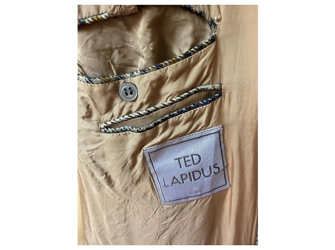 Autre Marque Blazer xadrez em lã Harris Tweed Ted Lapidus Marrom Azul Cinza Amarelo - vista 8