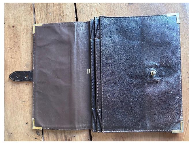 Fendi brown leather agenda - view 5