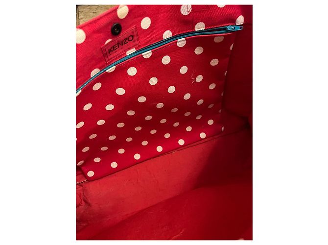 Saco cabas Kenzo com bolinhas vermelhas e brancas Branco Vermelho - vista 3