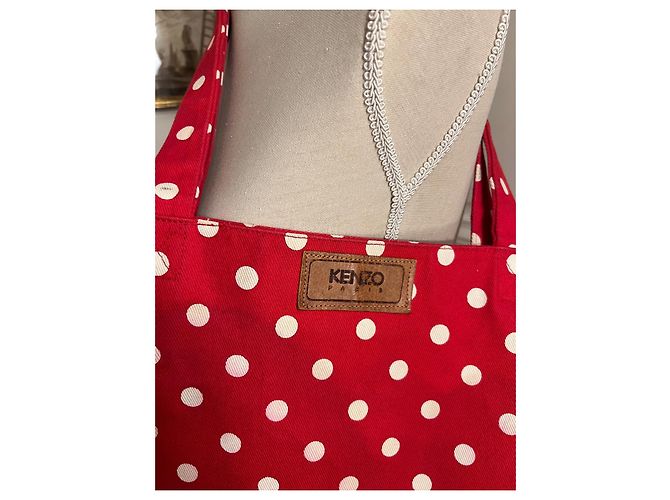 Saco cabas Kenzo com bolinhas vermelhas e brancas Branco Vermelho - vista 6