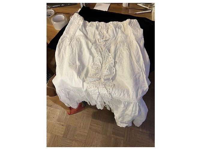 Autre Marque Falda larga de algodón blanco bordado - vista 2