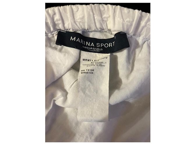 Autre Marque Falda larga de algodón blanco bordado - vista 5