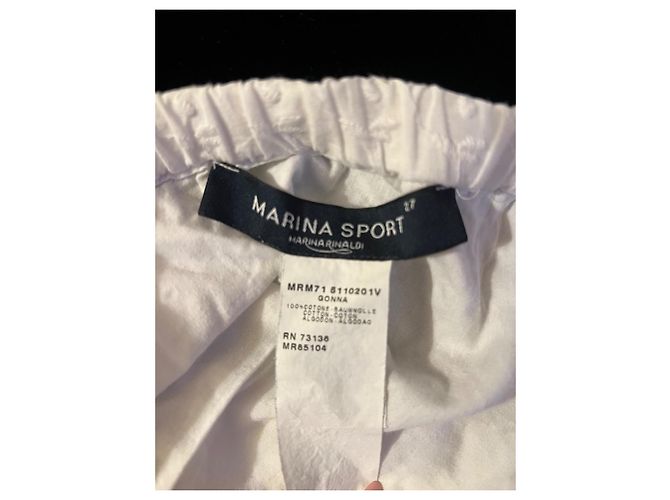 Autre Marque Falda larga de algodón blanco bordado - vista 6