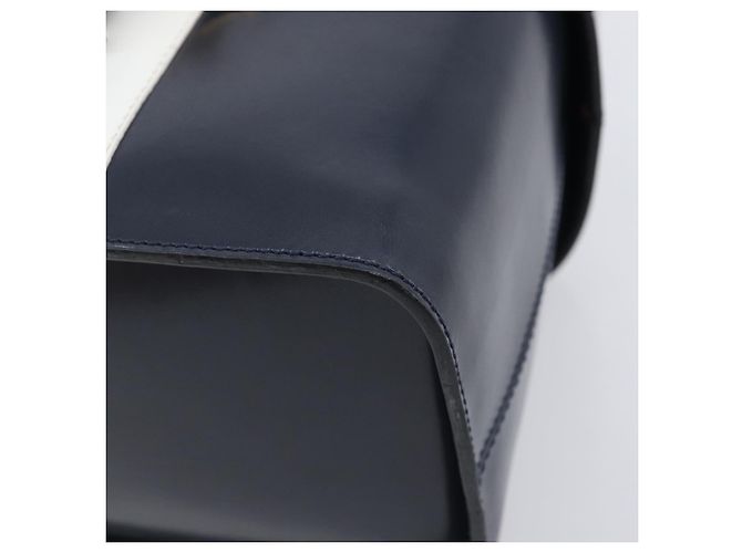 Céline Borsa a mano CELINE in pelle Navy Gold Auth ep16387A D'oro Blu navy - vista 10