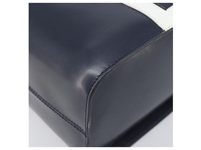 Céline Borsa a mano CELINE in pelle Navy Gold Auth ep16387A D'oro Blu navy - vista 11