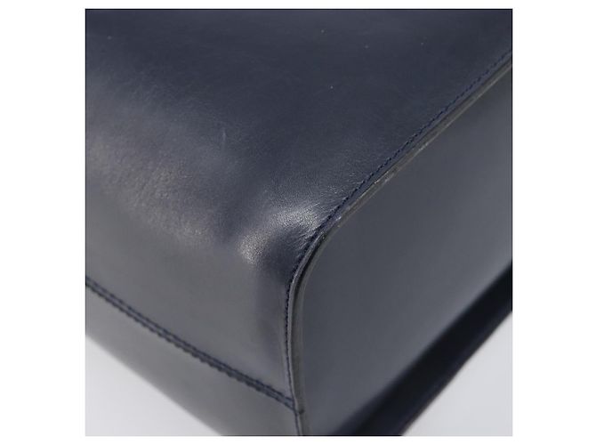 Céline Borsa a mano CELINE in pelle Navy Gold Auth ep16387A D'oro Blu navy - vista 13