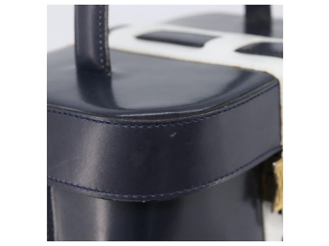 Céline Borsa a mano CELINE in pelle Navy Gold Auth ep16387A D'oro Blu navy - vista 16