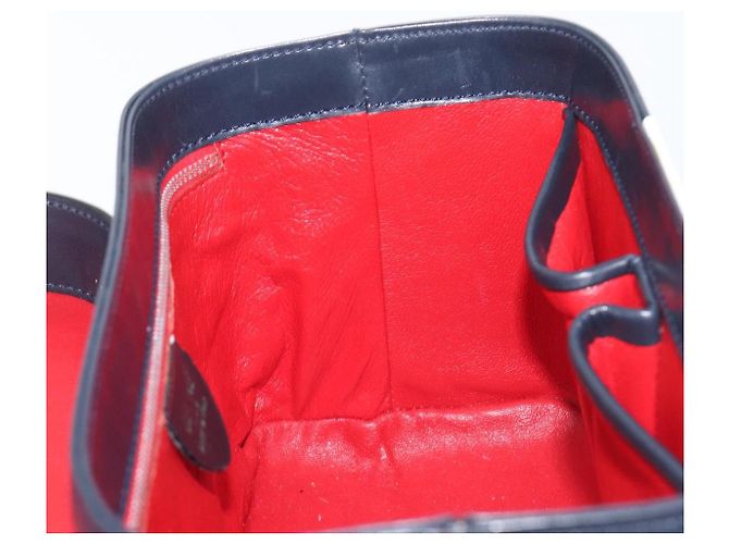 Céline Borsa a mano CELINE in pelle Navy Gold Auth ep16387A D'oro Blu navy - vista 21