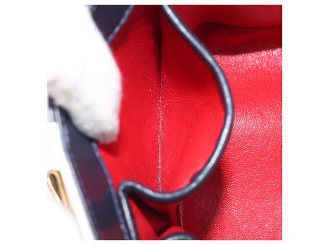Céline Borsa a mano CELINE in pelle Navy Gold Auth ep16387A D'oro Blu navy - vista 25