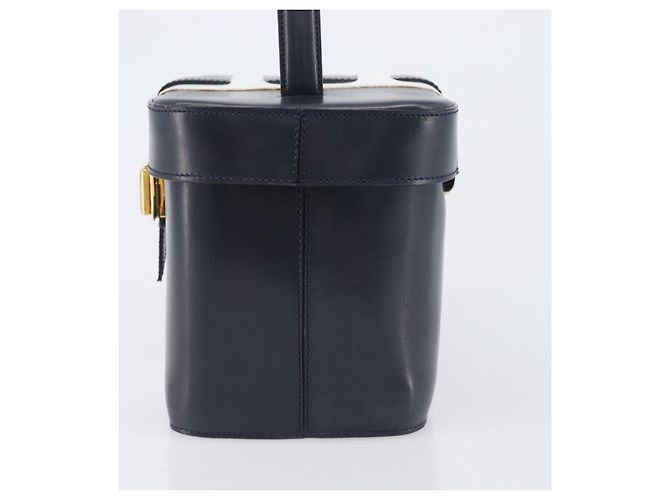 Céline Borsa a mano CELINE in pelle Navy Gold Auth ep16387A D'oro Blu navy - vista 4
