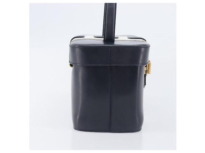 Céline Borsa a mano CELINE in pelle Navy Gold Auth ep16387A D'oro Blu navy - vista 5